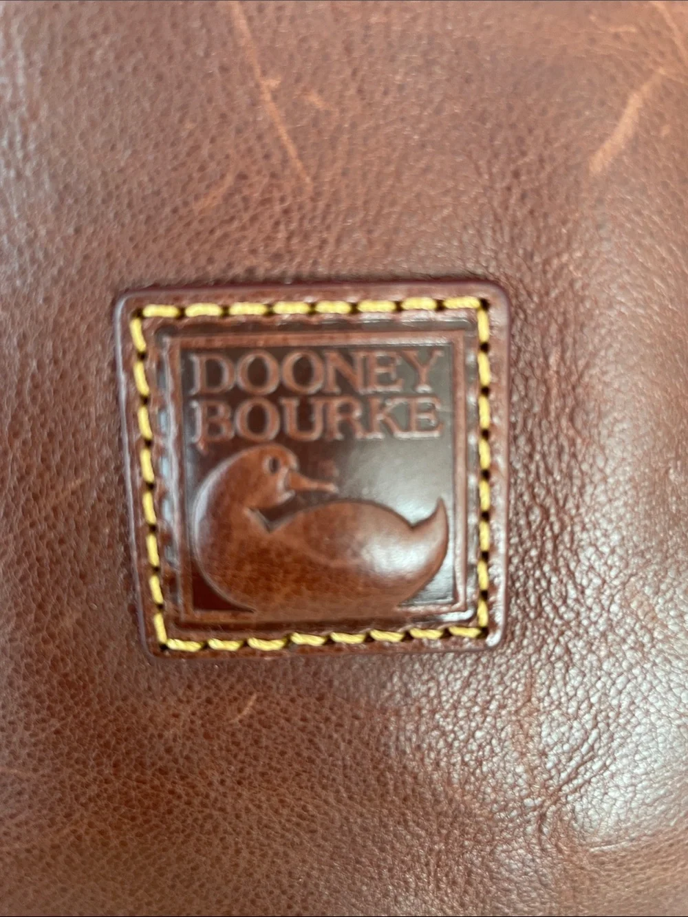 Dooney & Bourke Chestnut Brown Florentine Leather Zip-Top Large Tote - Picture 2 of 16